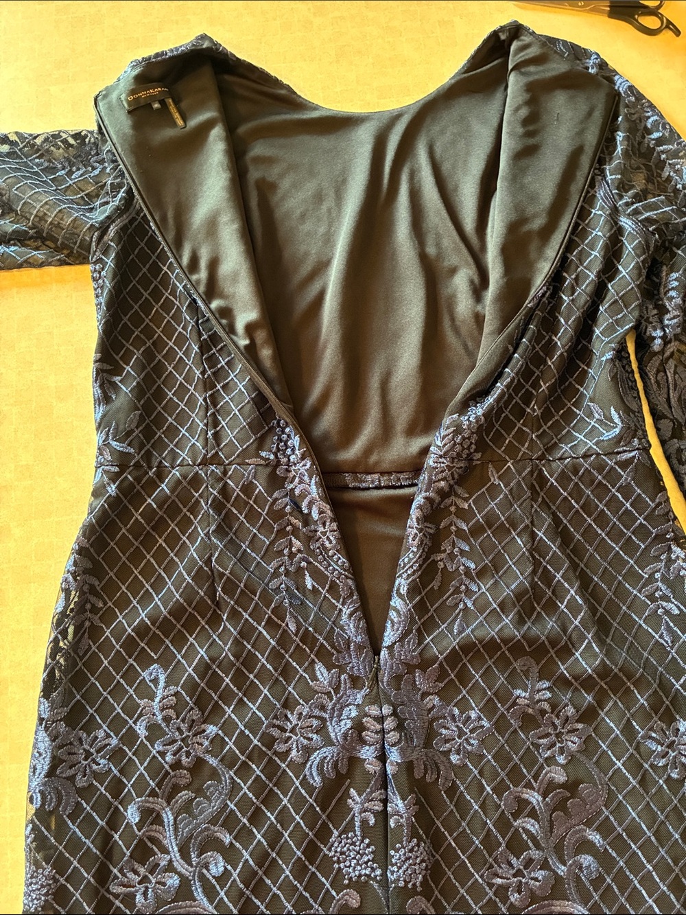 Donna Karan New York Black/Blue Lace Dress 12 - Picture 8 of 13